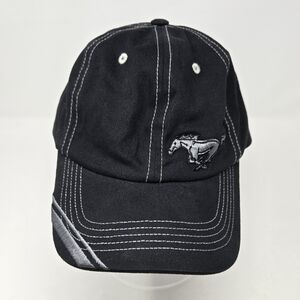 FORD MUSTANG BLACK 100% COTTON BASEBALL HAT CAP FAST CARS AUTO UNISEX OS PONY